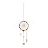 Iron Wire Winding Round Chandelier Decor Hanging Prism Ornaments HJEW-M002-21G-2
