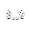 Platinum Plated Alloy Letter Pendants PALLOY-J718-01P-R-1