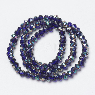 Electroplate Glass Beads Strands EGLA-A034-T4mm-J07-1