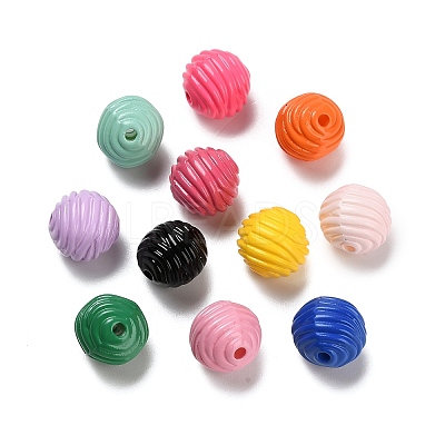 Baking Paint Opaque Acrylic Beads SACR-P035-10-1