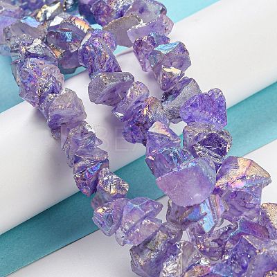 Electroplated Natural Quartz Beads Strands G-M412-01A-04-1