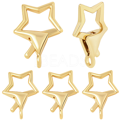 6Pcs Brass Lobster Claw Clasps KK-SC0007-16-1