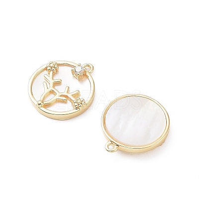 Rack Plating Brass Shell Pendants KK-A183-41G-1