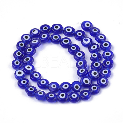 Handmade Evil Eye Lampwork Beads Strands LAMP-S191-02B-03-1