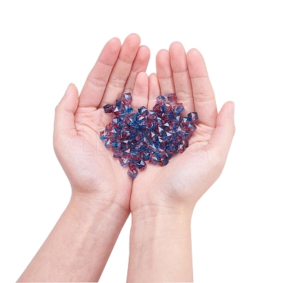 Two Tone Transparent Spray Painted Acrylic Bead X-ACRP-T005-26C-1