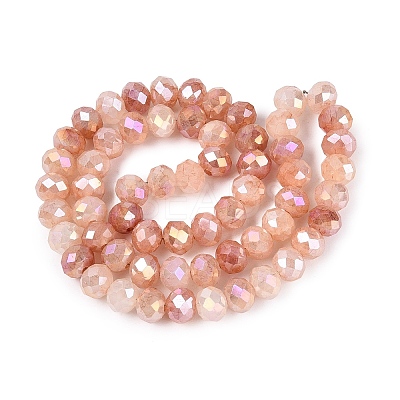 Electroplate Crackle Imitation Jade Glass Beads Strands LS-EGLA-Q131-02C-05-1