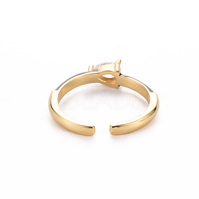 Brass Enamel Cuff Rings RJEW-T016-27B-NF-1