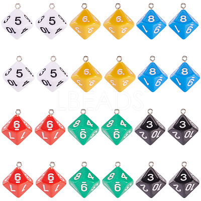 24Pcs 6 Colors Acrylic Pendants OACR-TA0003-74-1
