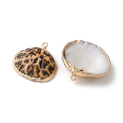 Natural Sea Shell Pendants SSHEL-B002-02G-01-1