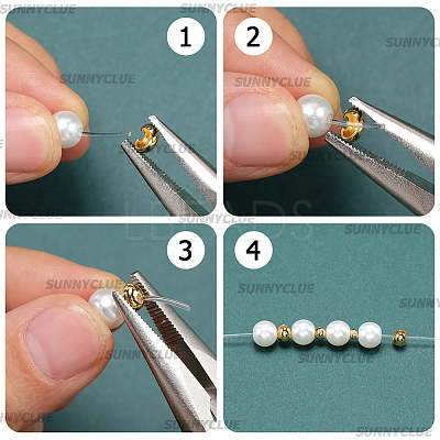 120Pcs 3 Styles Brass Crimp Beads Covers KK-SC0007-34-1