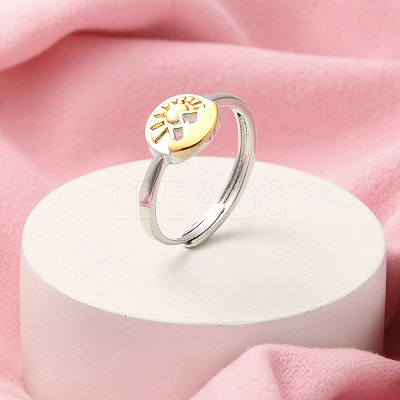 Brass Adjustable Rings for Women RJEW-R005-04G-1