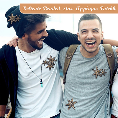 9Pcs 3 Styles Star Polyester Embroidery Appliques PATC-GA0001-51-1