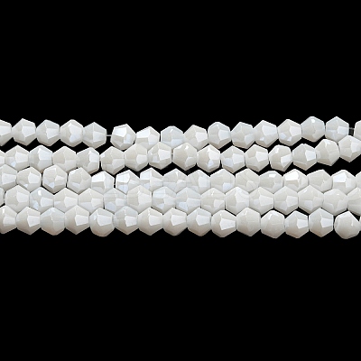 Opaque Solid Color Electroplate Glass Beads Strands EGLA-A039-P4mm-A15-1
