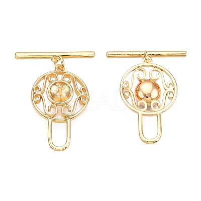 Brass Toggle Clasps KK-N254-141G-1