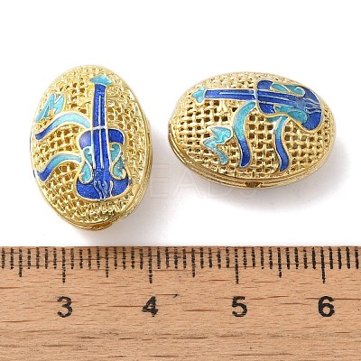 Rack Plating Brass Enamel Beads KK-P276-26C-04G-1