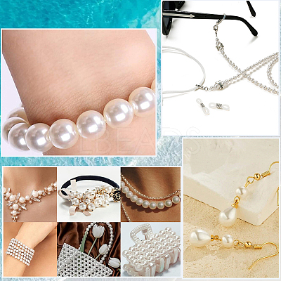 1573Pcs 5 Styles ABS Plastic Imitation Pearl Beads KY-PA0001-13A-1