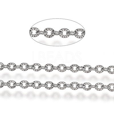 Tarnish Resistant 304 Stainless Steel Cable Chains CHS-A006-02A-P-1