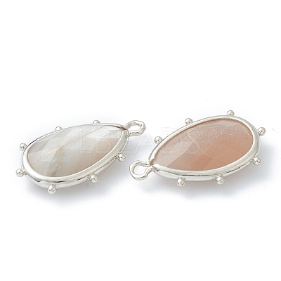 Natural Sunstone Pendants X-G-B009-02P-C-1