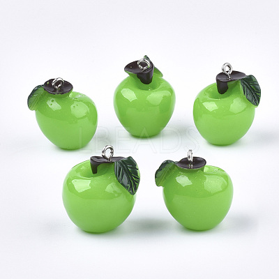 Resin Pendants X-RESI-T028-34B-1