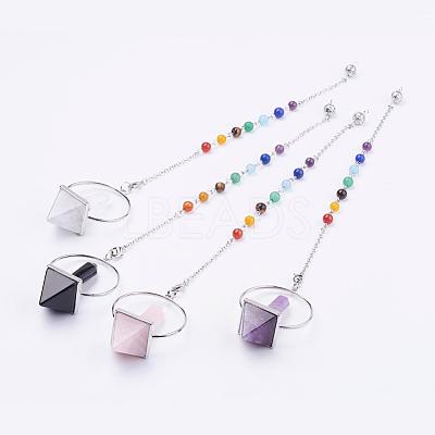 Chakra Natural & Synthetic Mixed Stone Pyramid Dowsing Pendulums G-F515-01-1