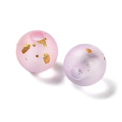 Frosted Transparent Acrylic Beads OACR-F013-13J-1