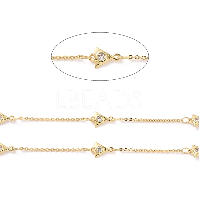 Clear Cubic Zirconia Triangle Link Chains CHC-G016-05G-1