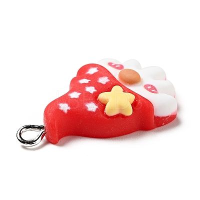 Christmas Opaque Resin Pendants X-RESI-G043-B06-1