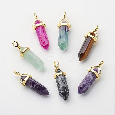 Natural Mixed Stone Pointed Pendants G-G902-A-1