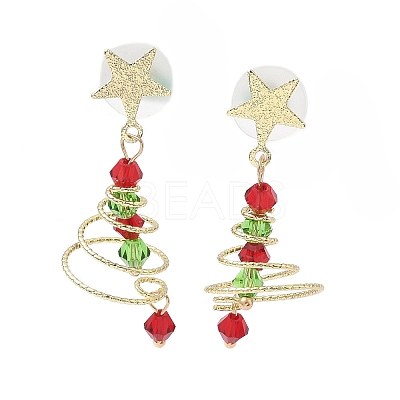 Alloy Dangle Stud Earrings EJEW-H173-03G-1