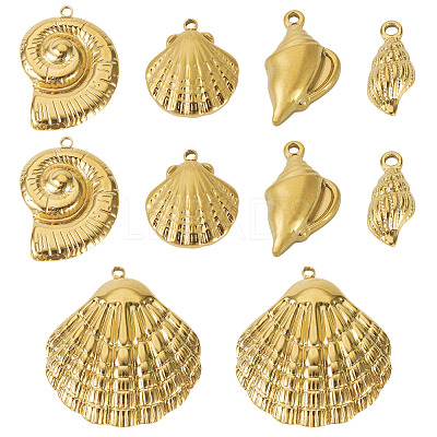 10Pcs 5 Styles 304 Stainless Steel Pendants STAS-TA0003-11-1