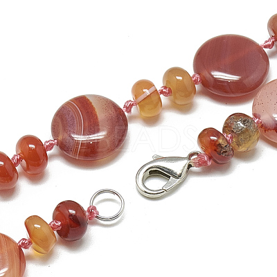 Natural Carnelian Beaded Necklaces NJEW-S393-19-1