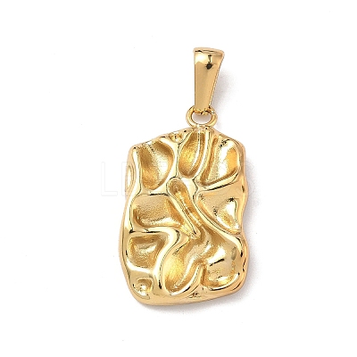 Textured 304 Stainless Steel Pendants STAS-L309-13G-1