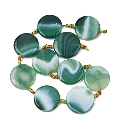 Natural Banded Agate Coin Beads Strands GG-CBAE0EB-06C-1