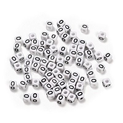 Opaque Acrylic Beads OACR-S076-01O-1