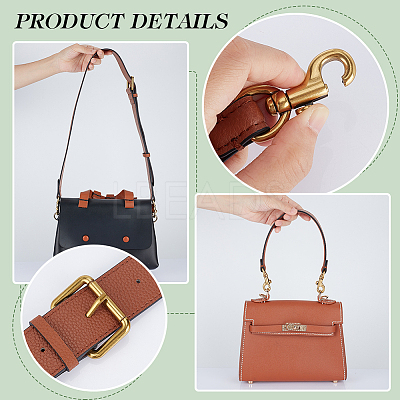 2Pcs 2 Style Cowhide Leather Bag Handles FIND-WR0010-19A-1