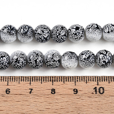 Transparent Baking Paint Glass Beads Strands DGLA-N009-8mm-09-1