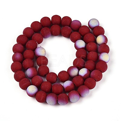 Frosted Opaque Glass Beads Strands LS-GLAA-T032-P8mm-MBB23-1