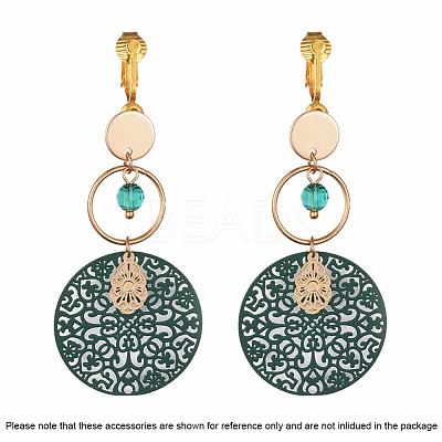 Brass Clip-on Earring Converters Findings KK-Q115-G-NF-1