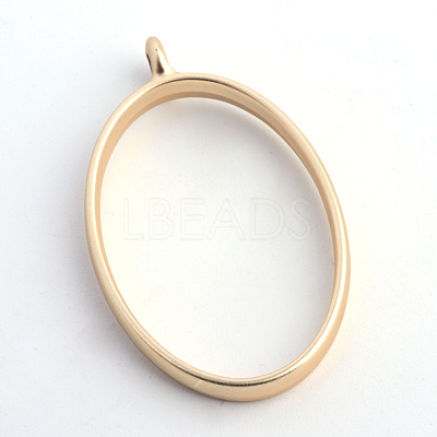 Matte Style Rack Plating Alloy Oval Open Back Bezel Pendants PALLOY-S047-26C-FF-1