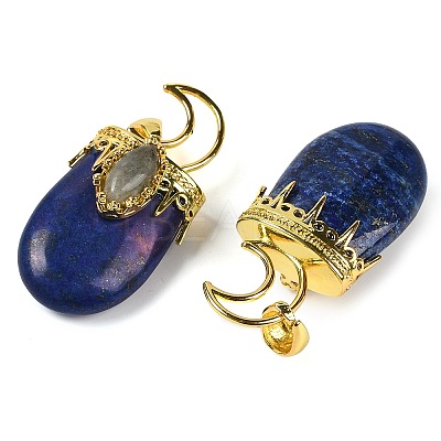 Dyed Natural Lapis Lazuli Pendants G-L524-17G-11-1