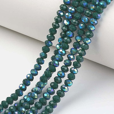 Electroplate Opaque Solid Color Glass Beads Strands X-EGLA-A034-P10mm-L06-1