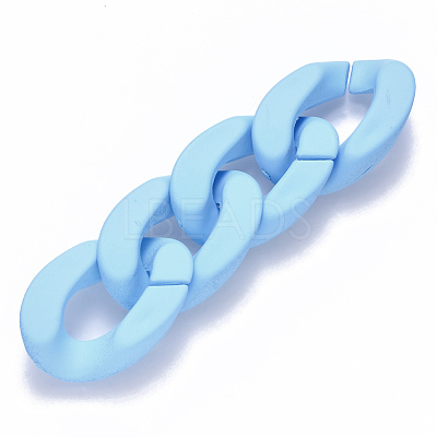 Opaque Spray Painted Acrylic Linking Rings OACR-S036-001B-I10-1