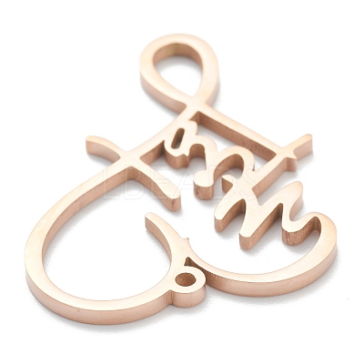 304 Stainless Steel Pendants STAS-B016-06RG-1