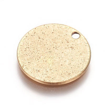 Ion Plating(IP) 304 Stainless Steel Textured Pendants STAS-I098-01-15mm-G-1