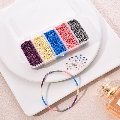 90G 5 Colors 12/0 Baking Paint Glass Seed Beads SEED-YW0001-14A-1