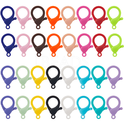 128Pcs 16 Colors Plastic Lobster Claw Clasps KY-SC0001-74-1