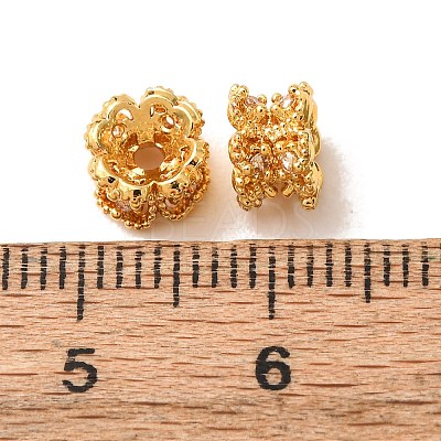 Brass Micro Pave Cubic Zirconia Beads CU-CBA54A3-02G-02-1
