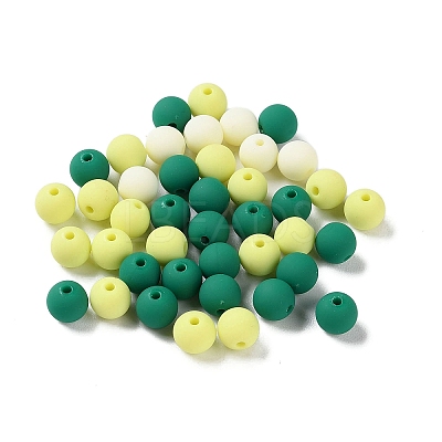 Rubberized Style Imitated Silicone Acrylic Beads MACR-D029-01I-1