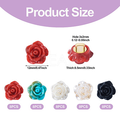 40Pcs 5 Colors 1-Hole Plastic Buttons FIND-TA0008-23-1