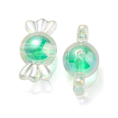 UV Plating Rainbow Iridescent Acrylic Beads PACR-E001-01C-1